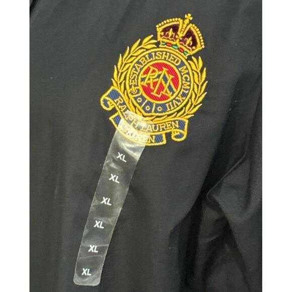 LAUREN Ralph Lauren NWOT Classic-Fit Embroidered Crest Shirt in Black-Size XL - Picture 5 of 8
